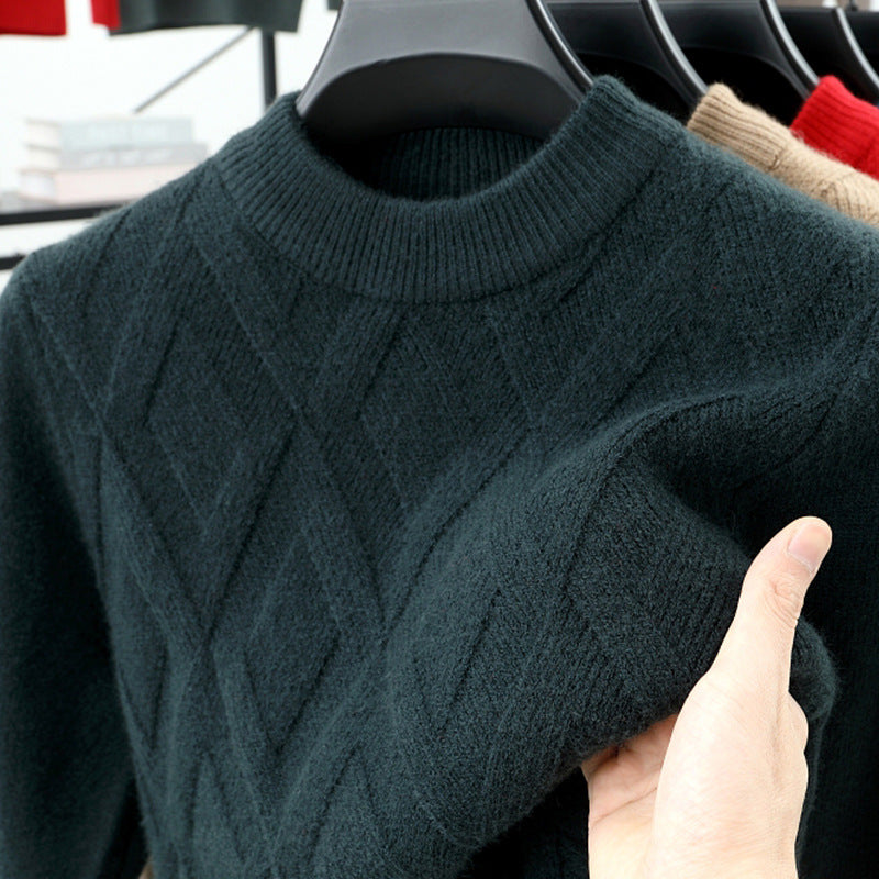 Men’s Warm Half-Turtleneck Knit Sweater