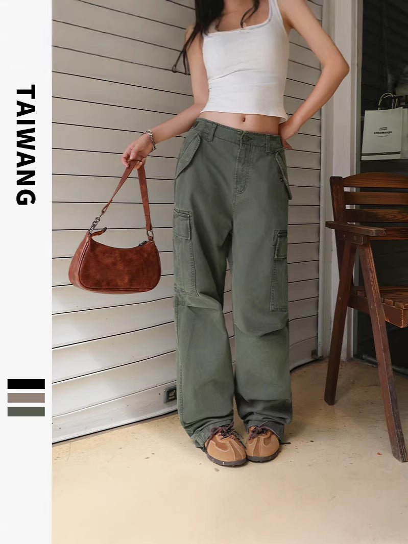 Unisex Pleated Multi-Pocket Cargo Pants