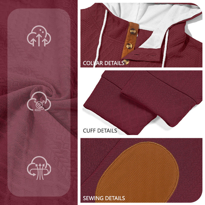 Men’s Jacquard Hooded Pullover Sweatshirt