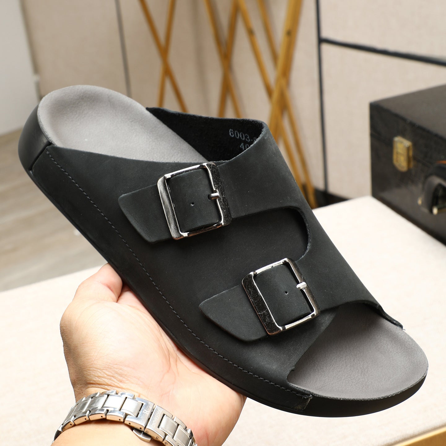 Men’s Genuine Leather Summer Slippers