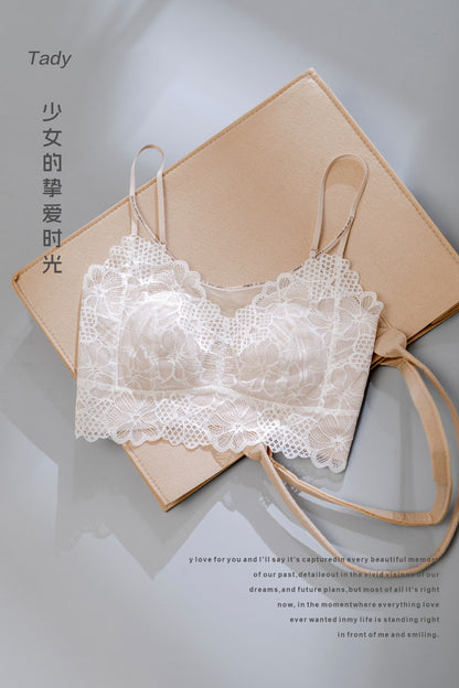 Women’s Lace Letter Wireless Camisole Bra