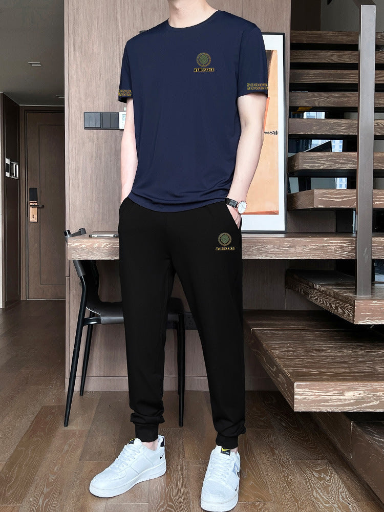 Men’s Ice Silk Short Sleeve Sports Set