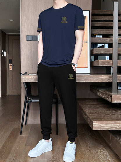 Men’s Ice Silk Short Sleeve Sports Set