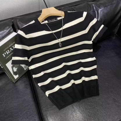 Men’s Contrast Collar Knitted Polo Shirt