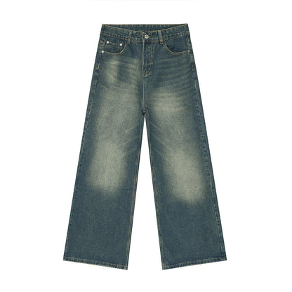 Men’s Vintage Washed Straight-Leg Jeans