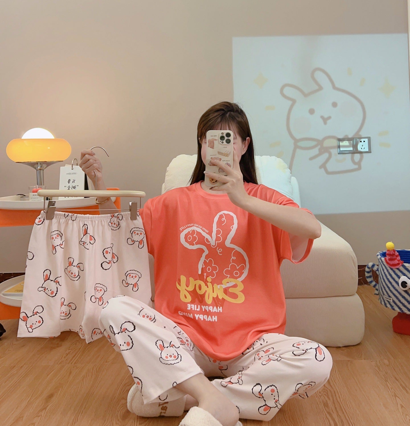 Women’s Double-Sided Milk Silk Cartoon Pajama Set (3-Piece)