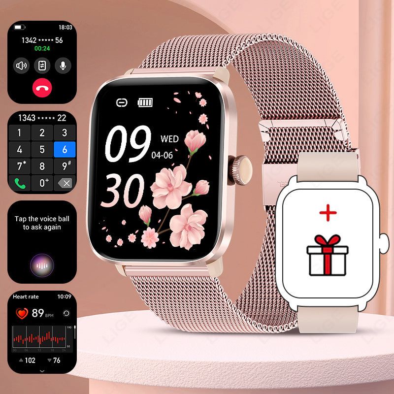 Men’s Multifunctional Square Smartwatch with Bluetooth