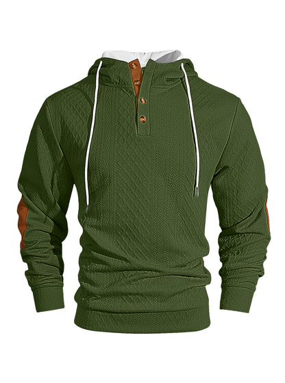 Men’s Jacquard Hooded Pullover Sweatshirt