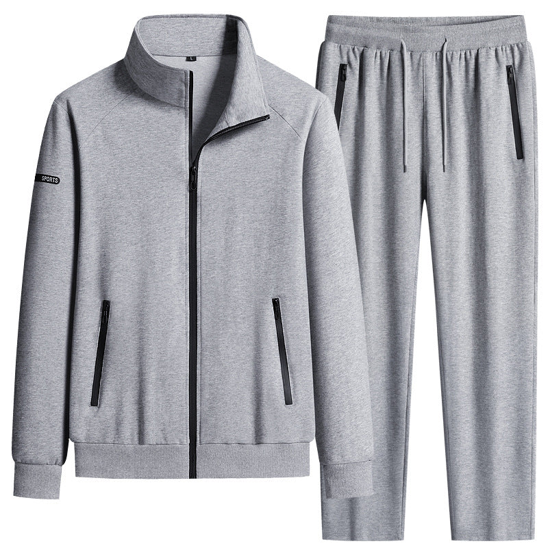 Men’s Stand Collar Cotton Sports Set