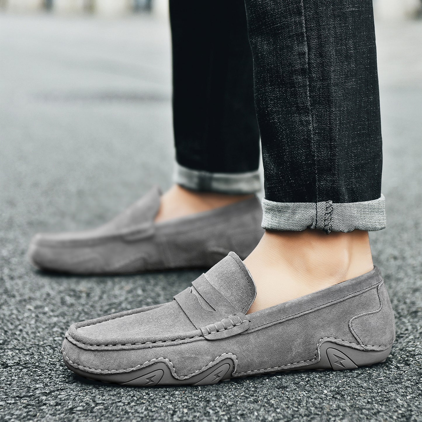 Men’s Genuine Suede Slip-On Loafers