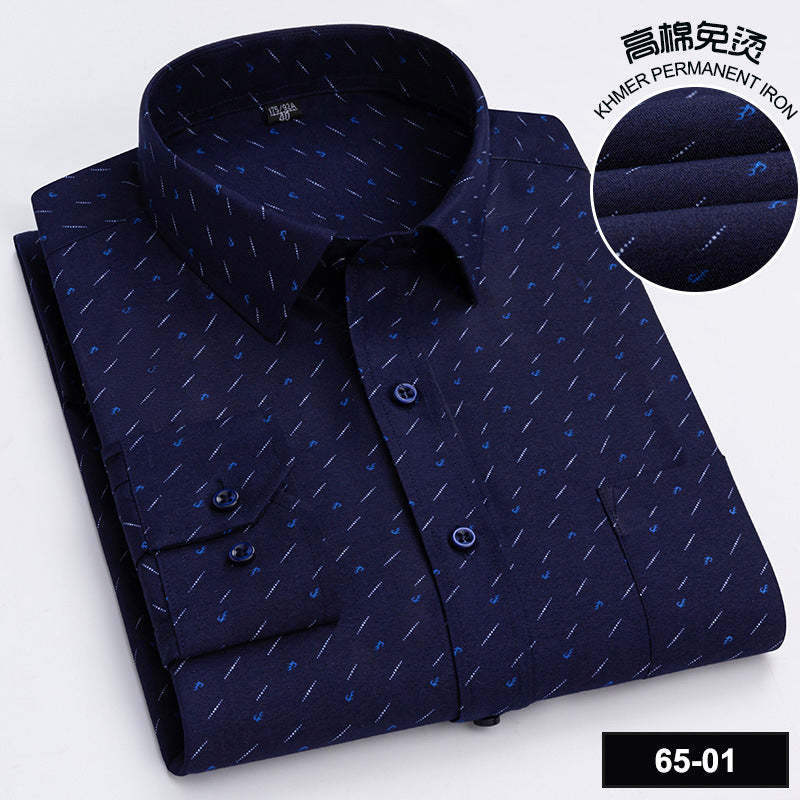 Men’s Cotton Plaid Long-Sleeve Casual Shirt