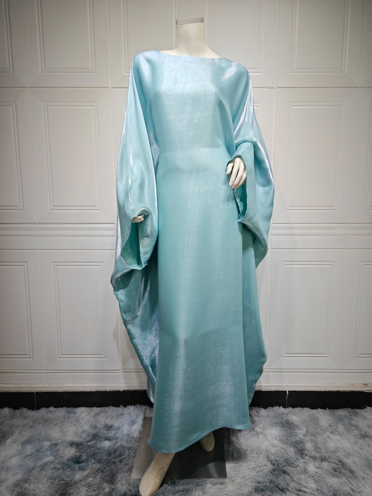 Women’s Satin Waist Tie Modest Dress