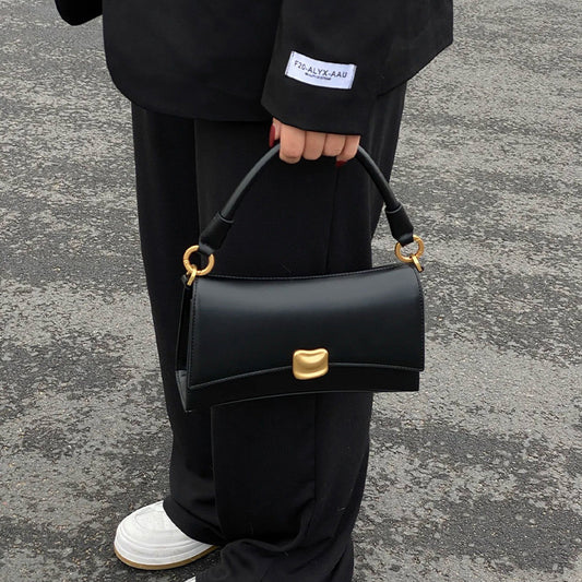 Black underarm baguette bag for women, 2026 new high-end texture niche handbag, popular crossbody bag this year