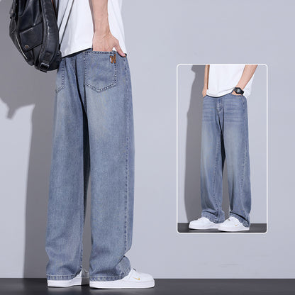 Men’s Tencel Ice Silk Retro Wide-Leg Jeans