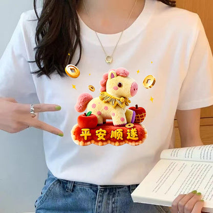 Women’s Pure Cotton Loose-Fit Crew Neck T-Shirt
