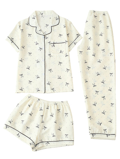 Women’s Bubble Wrinkle Short Sleeve Pajama Set