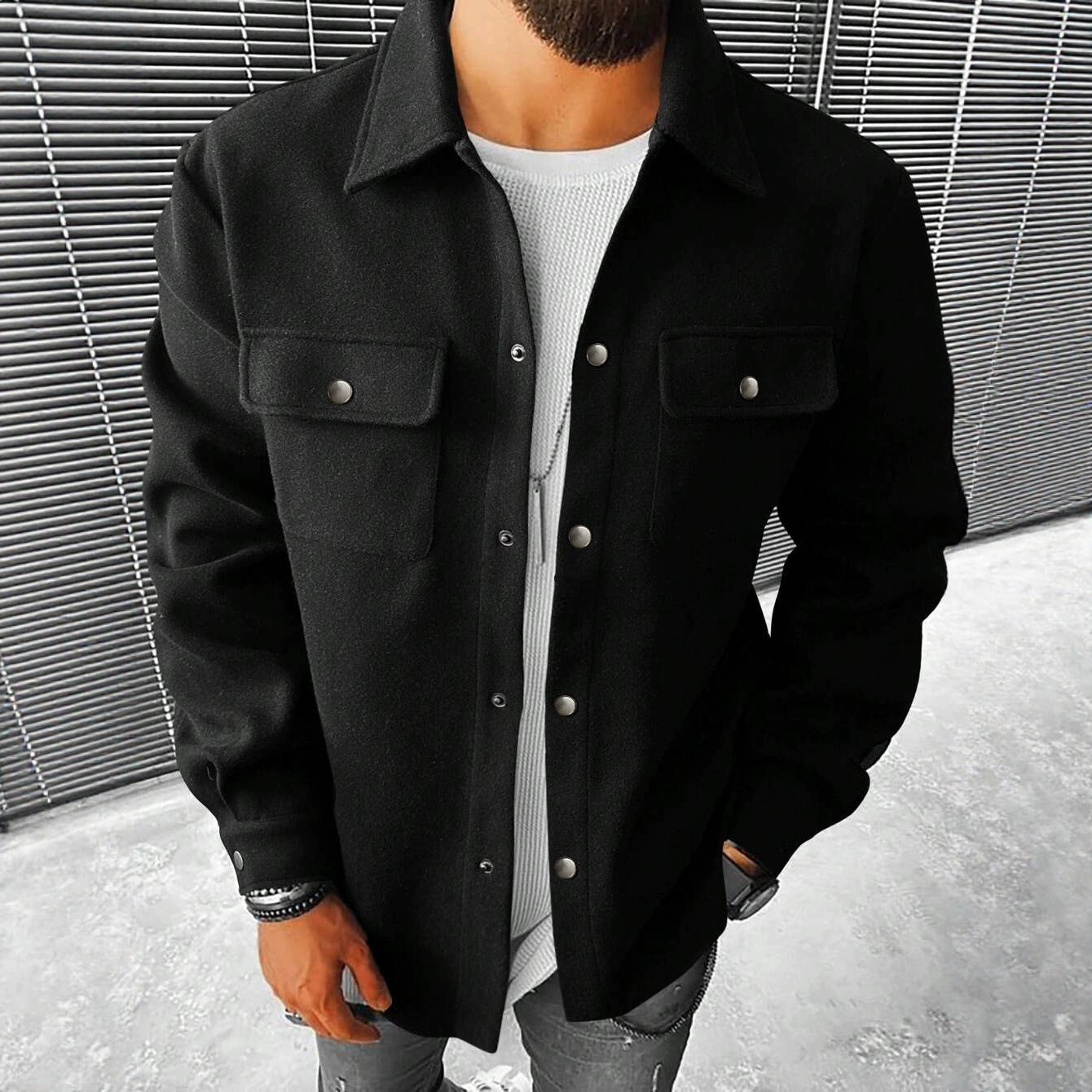 Men’s Corduroy Cargo Lapel Jacket