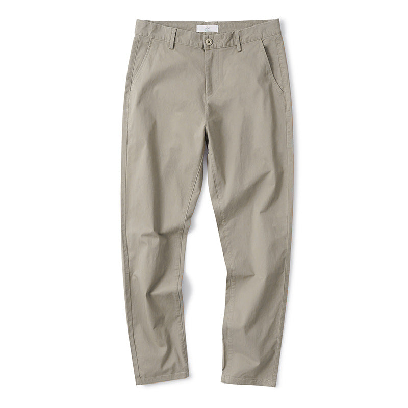 Men’s Cotton Stretch Straight-Leg Casual Trousers