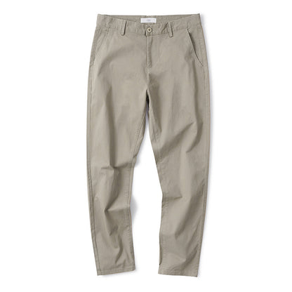 Men’s Cotton Stretch Straight-Leg Casual Trousers
