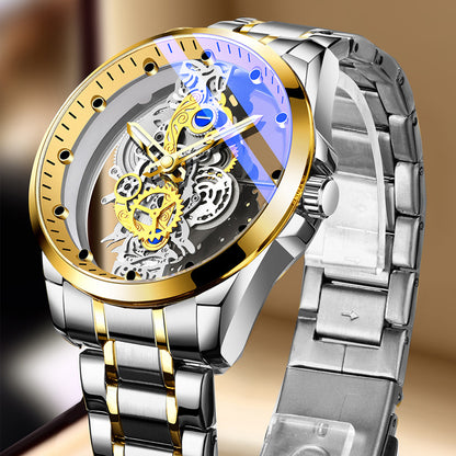 Men’s Skeleton-Style Waterproof Quartz Watch
