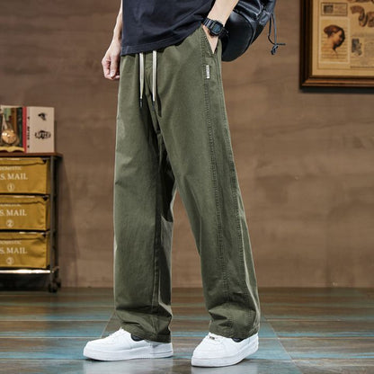 Men’s Cotton Wide-Leg Cargo Pants