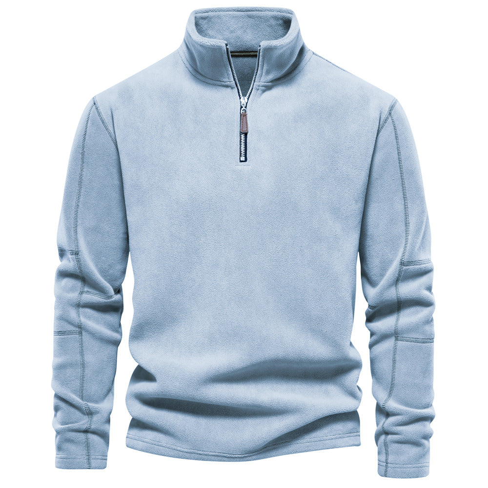Men’s Half-Zip Fleece Stand Collar Sweatshirt
