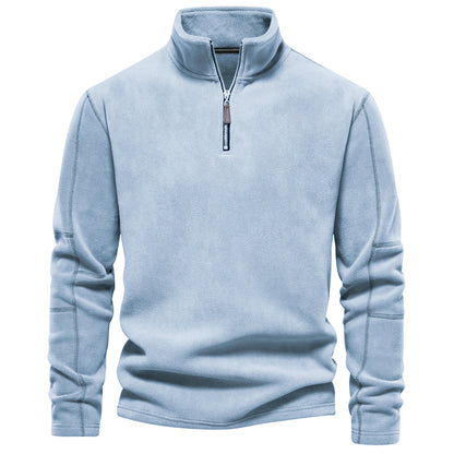 Men’s Half-Zip Fleece Stand Collar Sweatshirt