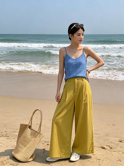 Women’s Tencel Cotton Wide-Leg Pants