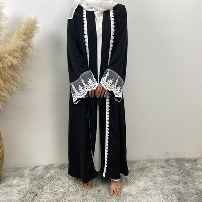 Women’s Embroidered Patchwork Abaya Cardigan