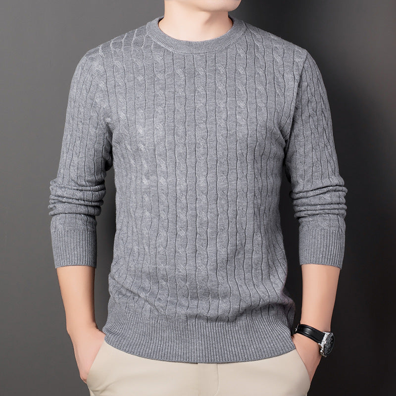 Men’s Cable Knit Embroidered Sweater