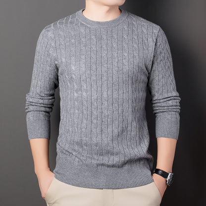 Men’s Cable Knit Embroidered Sweater