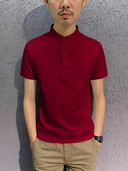 Men’s Solid Color Loose-Fit Short Sleeve T-Shirt
