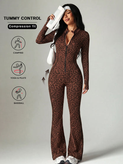 Women’s Zip-Up Long Sleeve Yoga Jumpsuit