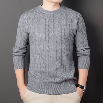 Men’s Cable Knit Embroidered Sweater