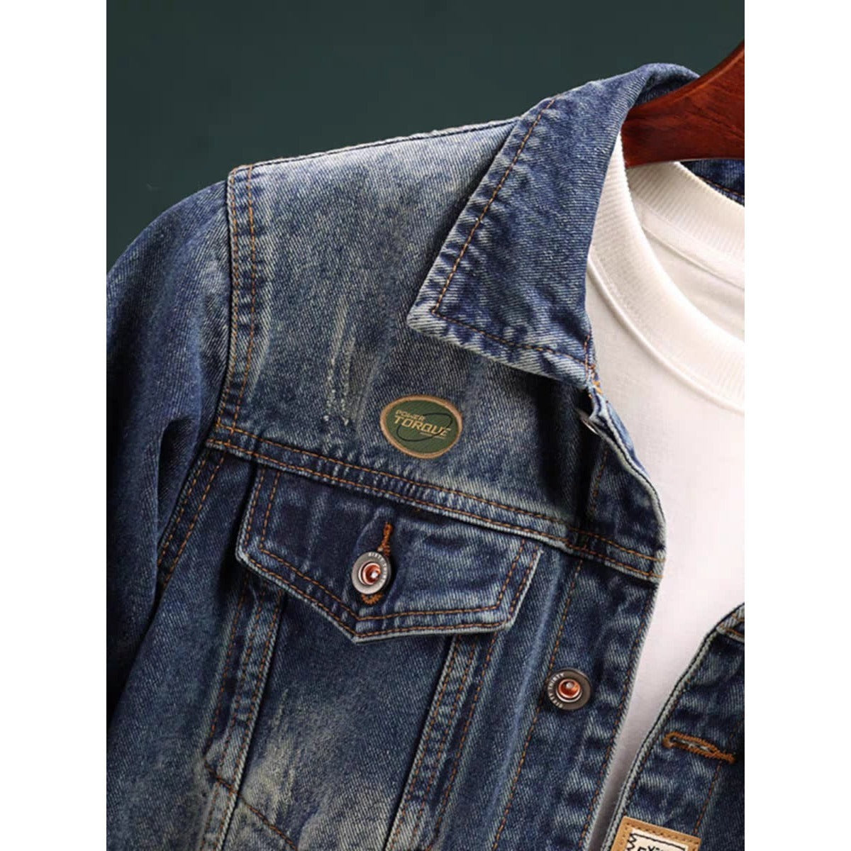 Men’s American Style Washed Denim Cargo Jacket