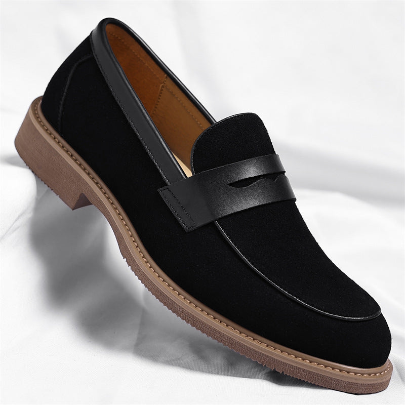 Men’s Vintage Matte Leather British Loafers