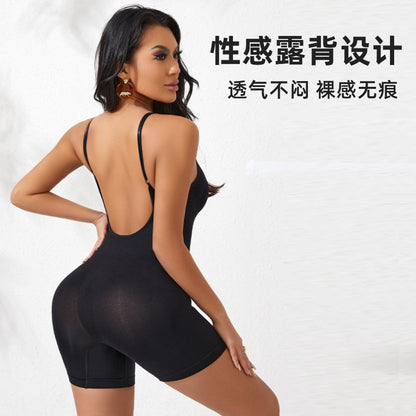 European and American cross-border plus-size one-piece suspender shapewear, belly lift, hip lift, waist boxer, women's beauty slim shapewear