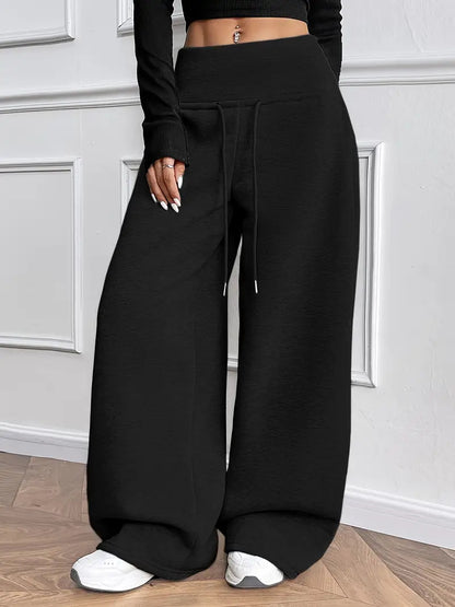 Women’s Elastic Waist Wide-Leg Casual Pants