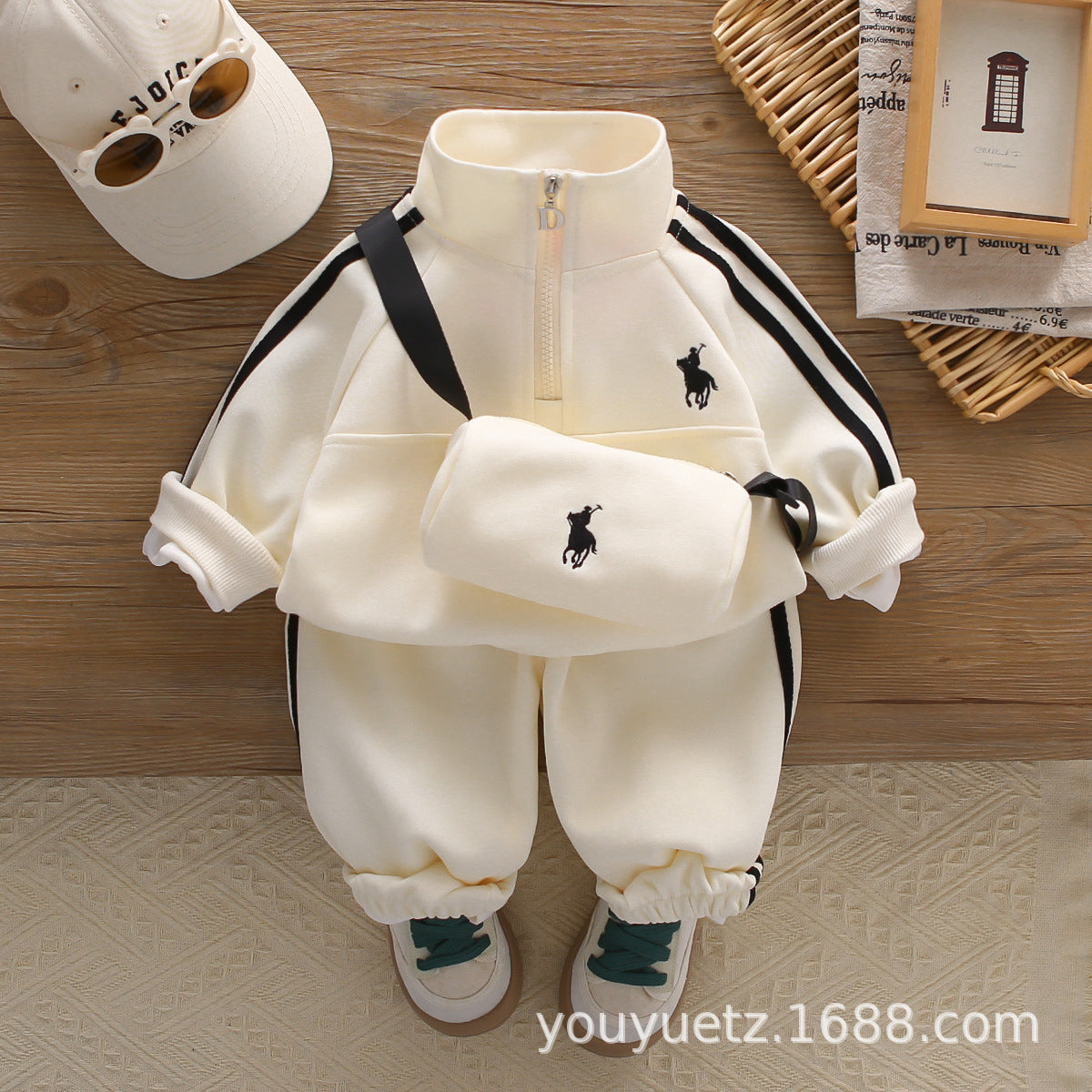 Baby Boys’ Embroidered Jacket 3-Piece Set