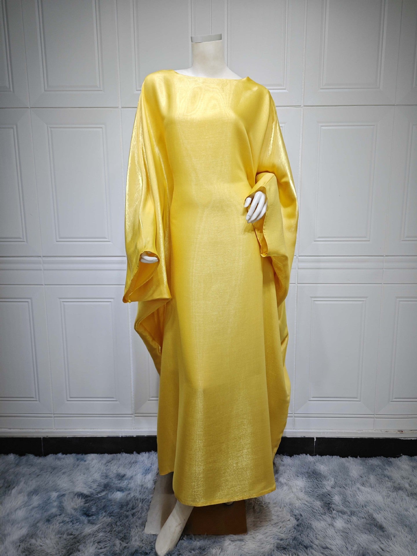 Women’s Satin Waist Tie Modest Dress
