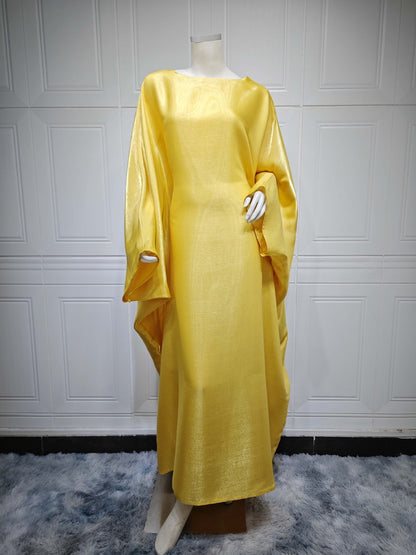 Women’s Satin Waist Tie Modest Dress