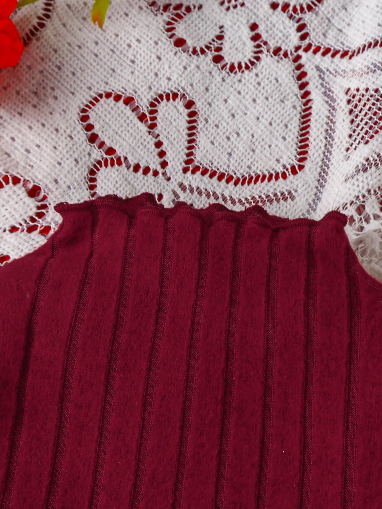 Girls’ Red Tweed Dress & Turtleneck Set