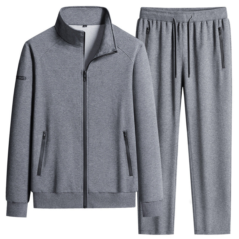Men’s Stand Collar Cotton Sports Set