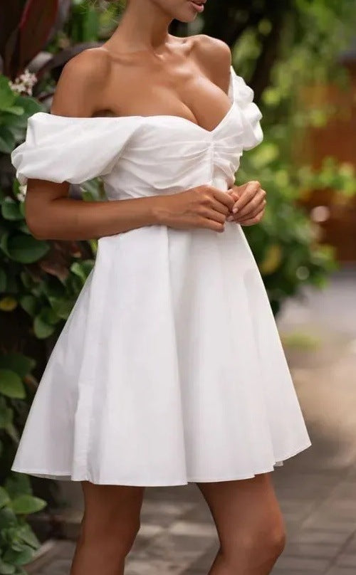 Women’s Summer Puff Sleeve A-Line Mini Dress