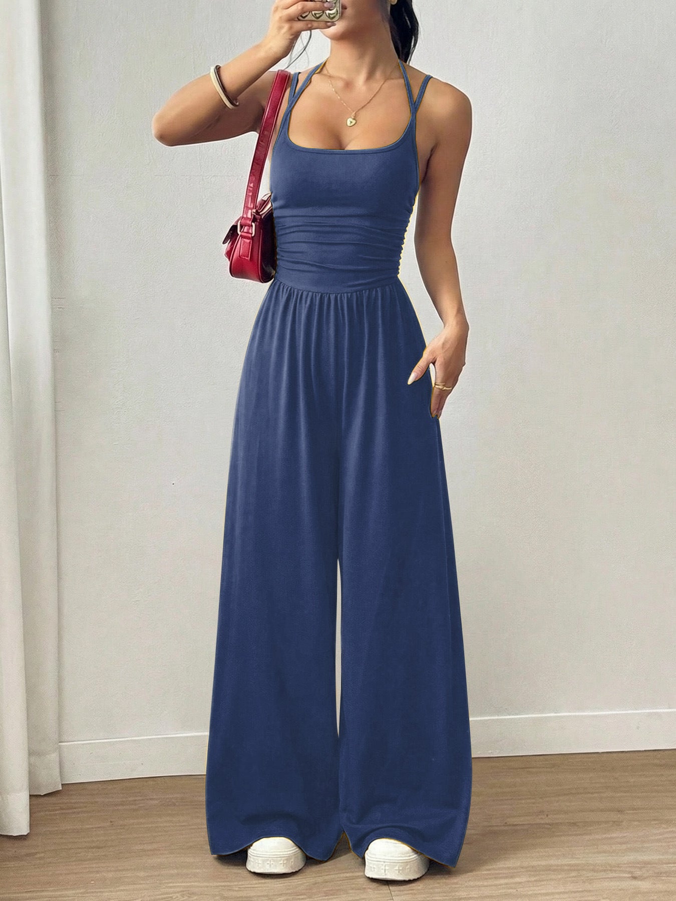 Women’s Strapless Wide-Leg Jumpsuit