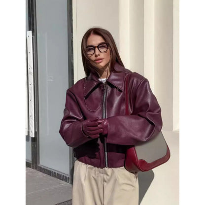 Women’s Biker Style Leather Jacket