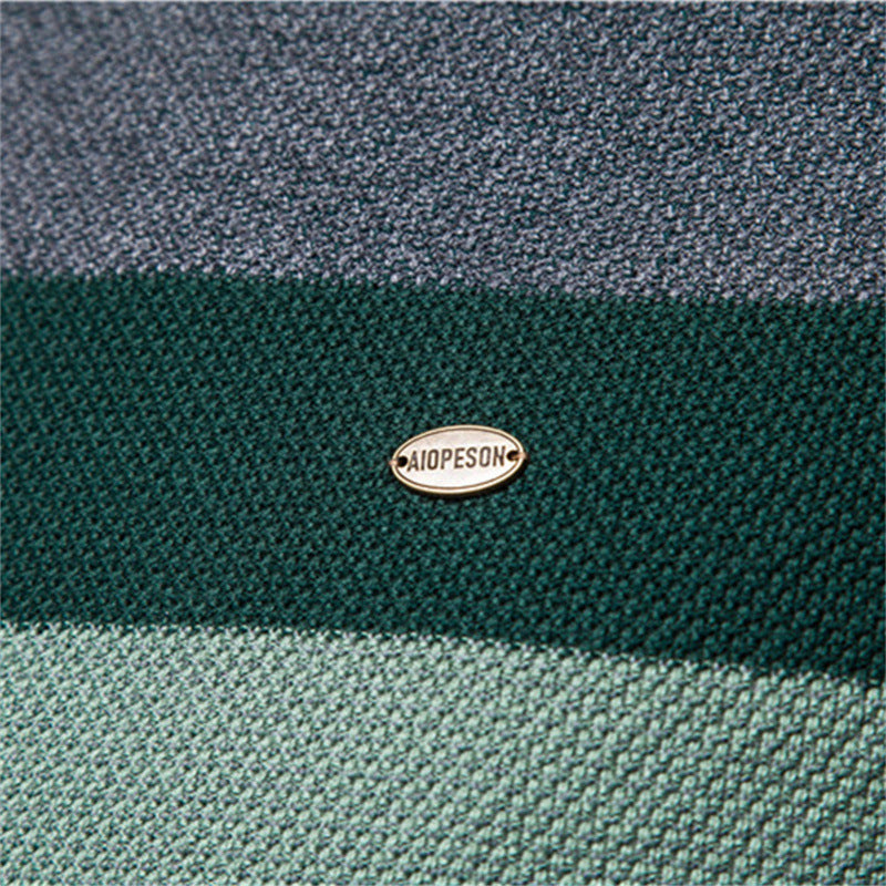 Men’s Striped Patchwork Knit Sweater