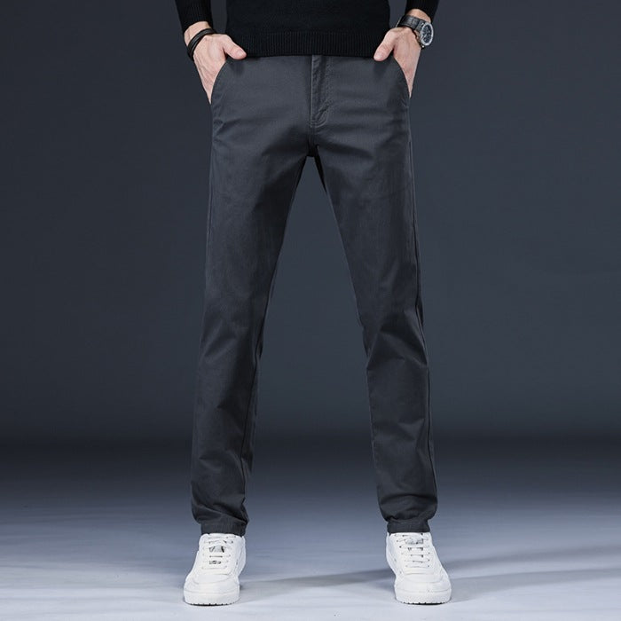 Men’s Light Luxury Cotton Loose Straight-Leg Pants