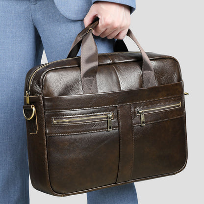 Men’s Genuine Leather Business Briefcase (14-Inch)