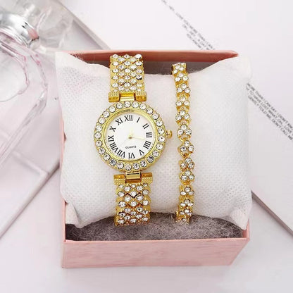 Women’s Diamond Roman Bracelet Watch Set